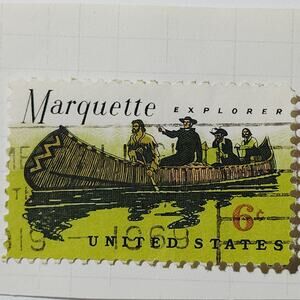1968 US 6c Father Marquette Explorer Stamp #1356 Used Cancelled Philately